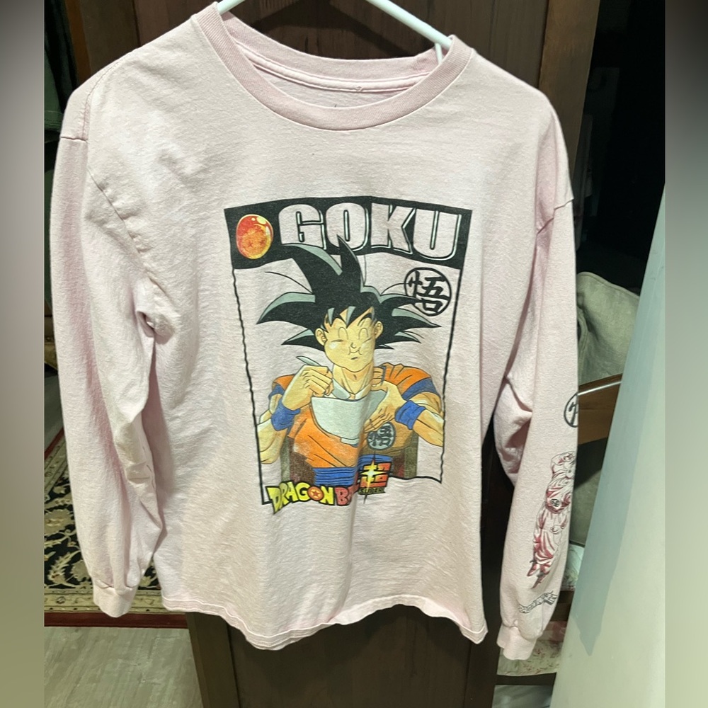 Goku Dragon Ball Z pink men’s long sleeve t-shirt size M/L
